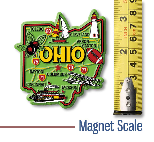 Ohio Colorful State Magnet by Classic Magnets, 2.9" x 3.1", Collectible Souvenirs and Gifts Made in the USA Ohio Colorful State Magnet by Classic Magnets, 2.9" x 3.1", Collectible Souvenirs and Gifts Made in the USA
