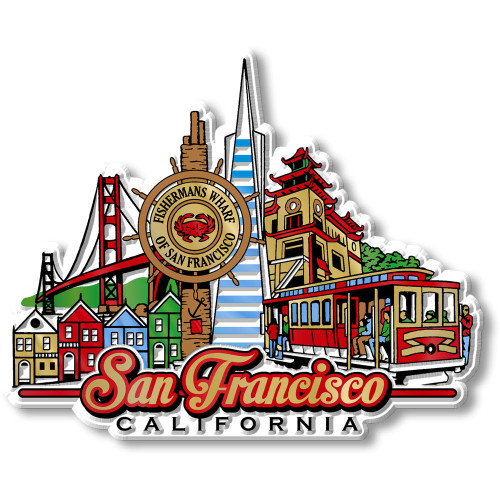 San Francisco, California City Magnet by Classic Magnets, Collectible Souvenirs Made in the USA