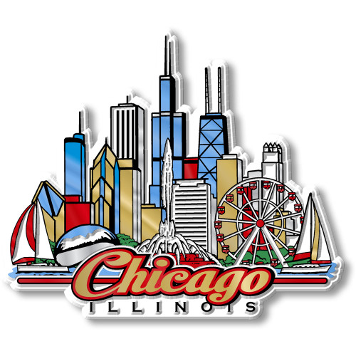 Chicago, Illinois City Magnet by Classic Magnets, Collectible Souvenirs Made in the USA