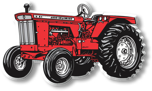 Red with Wide Front Tractor Magnet by Classic Magnets, Collectible Souvenirs Made in the USA