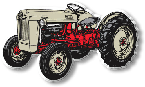 Vintage Gray & Red Tractor Magnet by Classic Magnets, Collectible Souvenirs Made in the USA