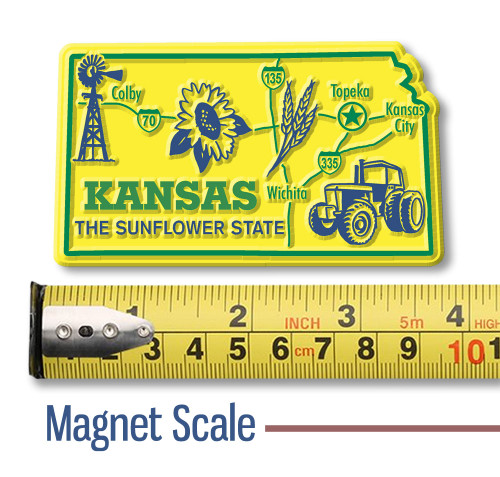 Kansas Giant State Magnet by Classic Magnets, 3.7" x 2.5", Collectible Souvenirs and Gifts Made in the USA Kansas Giant State Magnet by Classic Magnets, 3.7" x 2.5", Collectible Souvenirs and Gifts Made in the USA