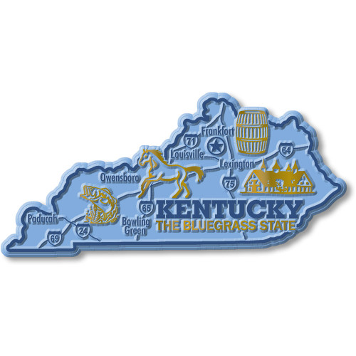 Kentucky Giant State Magnet by Classic Magnets, 5.2" x 2.5", Collectible Souvenirs Made in the USA