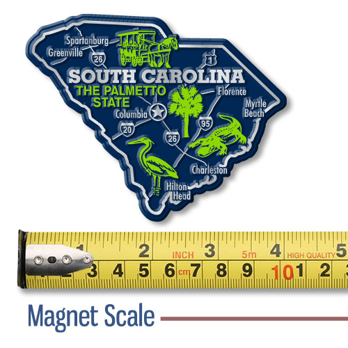 South Carolina Giant State Magnet by Classic Magnets, 4.1" x 3.2", Collectible Souvenirs and Gifts Made in the USA South Carolina Giant State Magnet by Classic Magnets, 4.1" x 3.2", Collectible Souvenirs and Gifts Made in the USA