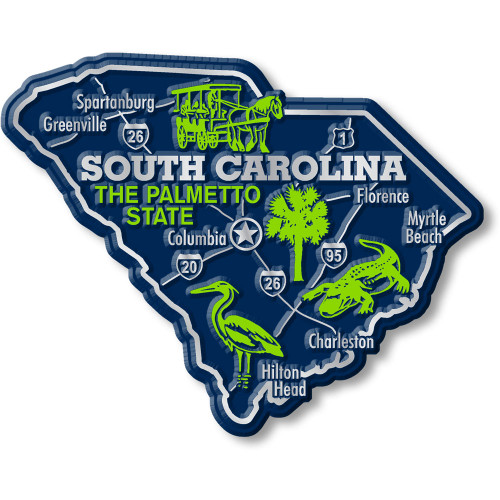 South Carolina Giant State Magnet by Classic Magnets, 4.1" x 3.2", Collectible Souvenirs and Gifts Made in the USA South Carolina Giant State Magnet by Classic Magnets, 4.1" x 3.2", Collectible Souvenirs and Gifts Made in the USA