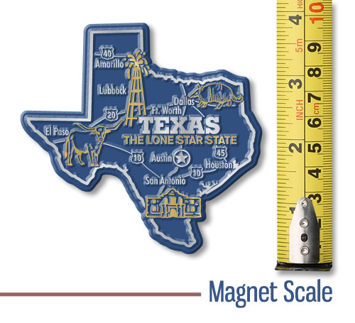 Texas Giant State Magnet by Classic Magnets, 3.9" x 3.7", Collectible Souvenirs and Gifts Made in the USA Texas Giant State Magnet by Classic Magnets, 3.9" x 3.7", Collectible Souvenirs and Gifts Made in the USA