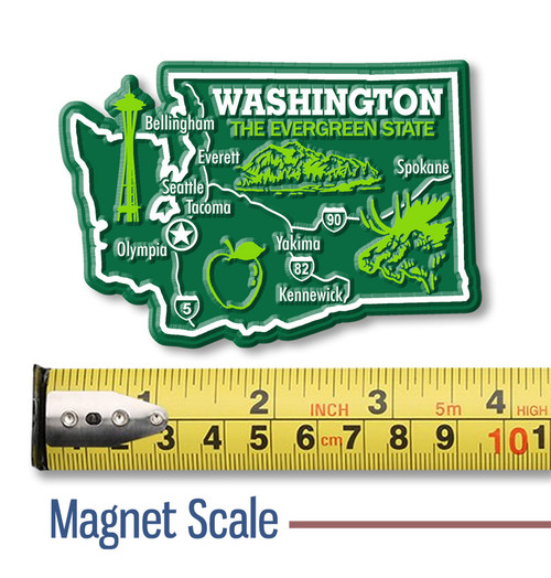 Washington Giant State Magnet by Classic Magnets, 3.7" x 2.5", Collectible Souvenirs and Gifts Made in the USA Washington Giant State Magnet by Classic Magnets, 3.7" x 2.5", Collectible Souvenirs and Gifts Made in the USA