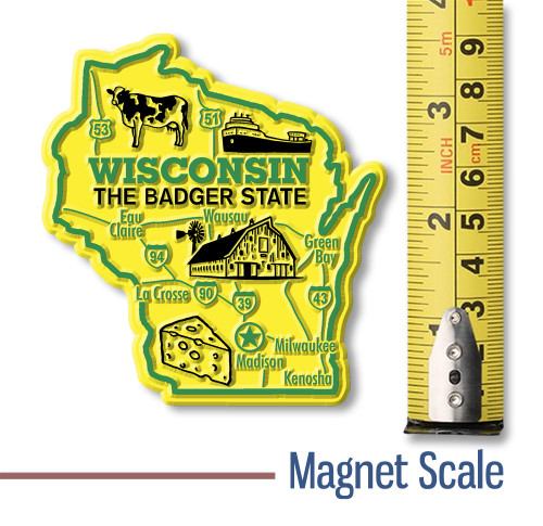 Wisconsin Giant State Magnet by Classic Magnets, 3.2" x 2.5", Collectible Souvenirs and Gifts Made in the USA Wisconsin Giant State Magnet by Classic Magnets, 3.2" x 2.5", Collectible Souvenirs and Gifts Made in the USA
