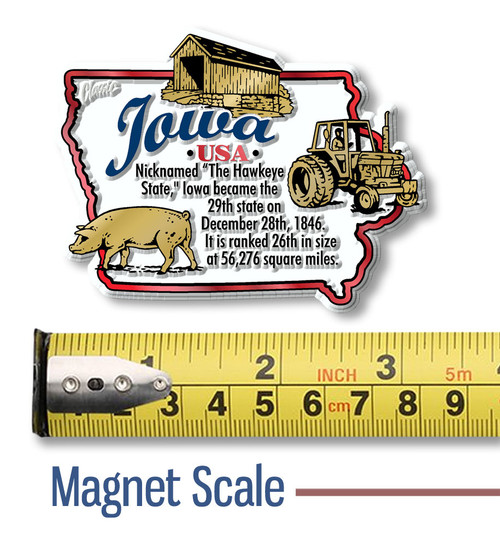 Iowa Information State Magnet by Classic Magnets, 3.2" x 2.4", Collectible Souvenirs and Gifts Made in the USA Iowa Information State Magnet by Classic Magnets, 3.2" x 2.4", Collectible Souvenirs and Gifts Made in the USA