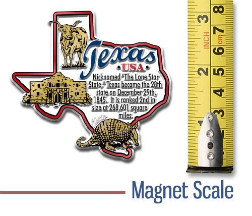 Texas Information State Magnet by Classic Magnets, 3.1" x 2.9", Collectible Souvenirs and Gifts Made in the USA Texas Information State Magnet by Classic Magnets, 3.1" x 2.9", Collectible Souvenirs and Gifts Made in the USA