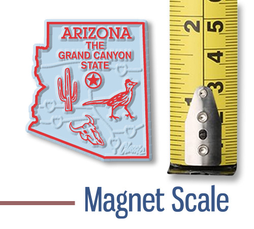 Arizona Small State Magnet by Classic Magnets, 1.7" x 1.9", Collectible Souvenirs and Gifts Made in the USA