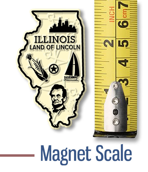 Illinois Small State Magnet by Classic Magnets, 1.5" x 2.5", Collectible Souvenirs and Gifts Made in the USA Illinois Small State Magnet by Classic Magnets, 1.5" x 2.5", Collectible Souvenirs and Gifts Made in the USA