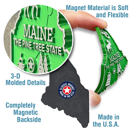 Maine Small State Magnet by Classic Magnets, 1.8" x 2.6", Collectible Souvenirs and Gifts Made in the USA Maine Small State Magnet by Classic Magnets, 1.8" x 2.6", Collectible Souvenirs and Gifts Made in the USA