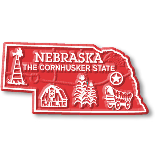 Nebraska Small State Magnet by Classic Magnets, 2.4" x 1.2", Collectible Souvenirs Made in the USA