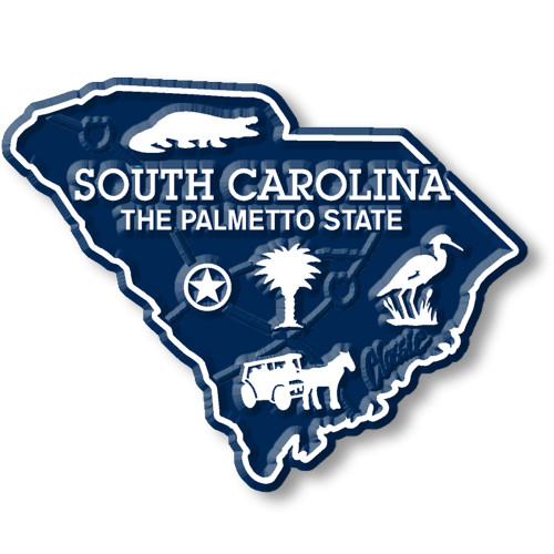 South Carolina Small State Magnet by Classic Magnets, 2.3" x 1.9", Collectible Souvenirs Made in the USA