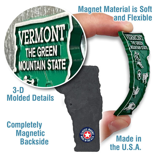 Vermont Small State Magnet by Classic Magnets, 1.5" x 2.6", Collectible Souvenirs and Gifts Made in the USA Vermont Small State Magnet by Classic Magnets, 1.5" x 2.6", Collectible Souvenirs and Gifts Made in the USA