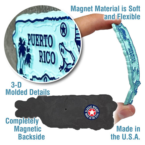 Puerto Rico Map Magnet by Classic Magnets, Collectible Souvenirs and Gifts Made in the USA Puerto Rico Map Magnet by Classic Magnets, Collectible Souvenirs and Gifts Made in the USA