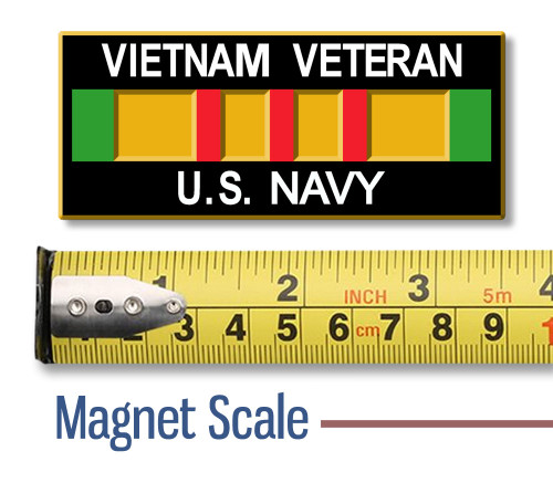 US Navy Emblem Ribbon Magnet – 8x4 Inch – Car, Fridge, Locker Decor