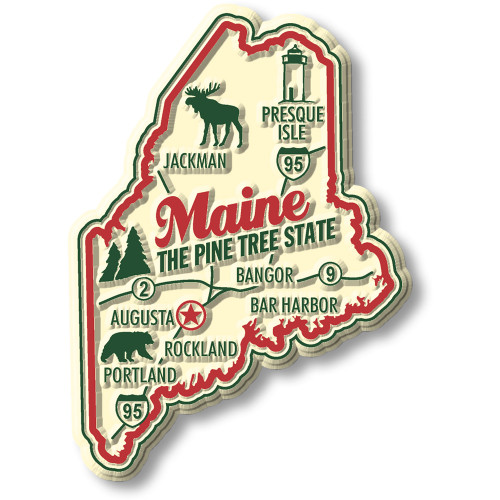 Maine Premium State Magnet by Classic Magnets, 2.2" x 3", Collectible Souvenirs Made in the USA