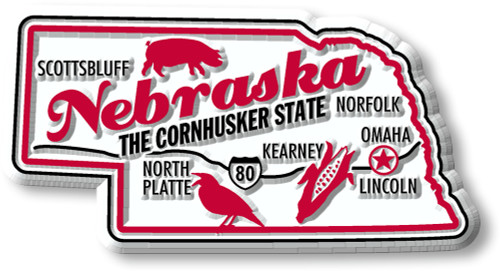 Nebraska Premium State Magnet by Classic Magnets, 3.1" x 1.6", Collectible Souvenirs Made in the USA