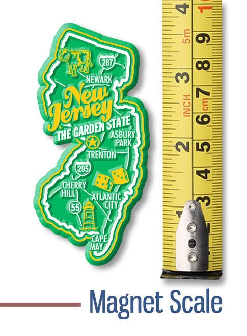New Jersey Premium State Magnet by Classic Magnets, 1.6" x 3.5", Collectible Souvenirs and Gifts Made in the USA New Jersey Premium State Magnet by Classic Magnets, 1.6" x 3.5", Collectible Souvenirs and Gifts Made in the USA
