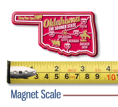 Oklahoma Premium State Magnet by Classic Magnets, 3.3" x 1.7", Collectible Souvenirs and Gifts Made in the USA Oklahoma Premium State Magnet by Classic Magnets, 3.3" x 1.7", Collectible Souvenirs and Gifts Made in the USA