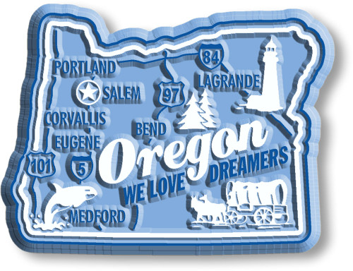 Oregon Premium State Magnet by Classic Magnets, 2.5" x 1.9", Collectible Souvenirs Made in the USA
