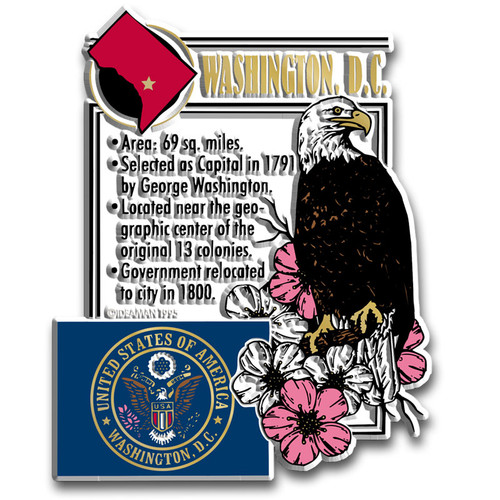 Washington, D.C. Montage Magnet by Classic Magnets, 2.7" x 3.4", Collectible Souvenirs and Gifts Made in the USA