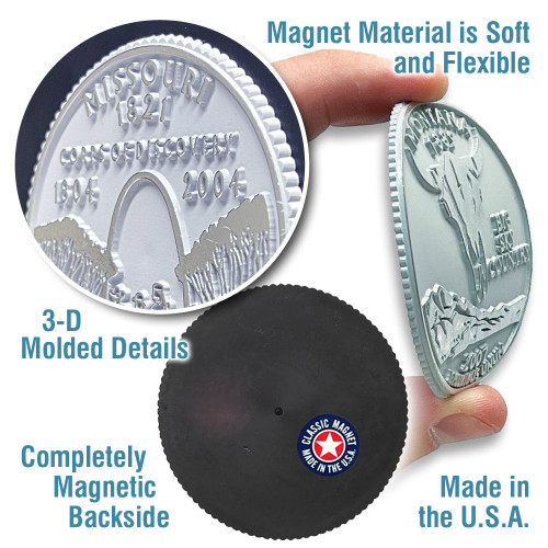 Indiana State Quarter Magnet by Classic Magnets, Collectible Souvenirs and Gifts Made in the USA Indiana State Quarter Magnet by Classic Magnets, Collectible Souvenirs and Gifts Made in the USA
