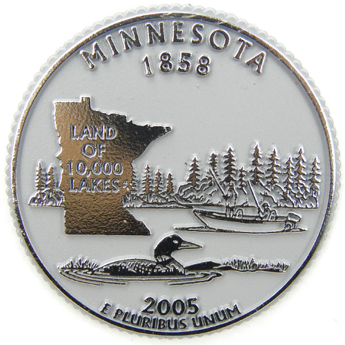 Minnesota State Quarter Magnet by Classic Magnets, Collectible Souvenirs Made in the USA
