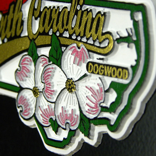 Alabama State Bird and Flower Map Magnet by Classic Magnets, Collectible Souvenirs and Gifts Made in the USA