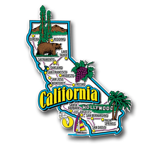 California Jumbo State Magnet by Classic Magnets, Collectible Souvenirs and Gifts Made in the USA California Jumbo State Magnet by Classic Magnets, Collectible Souvenirs and Gifts Made in the USA