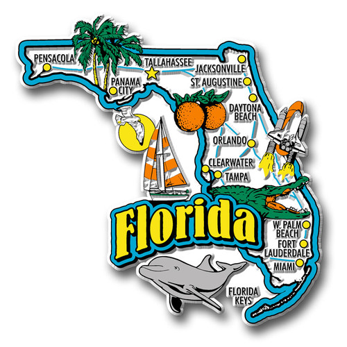 Florida Premium Map Magnet - ClassicMagnets.com