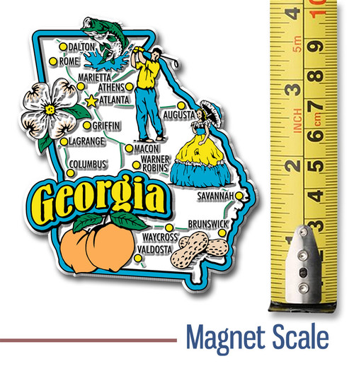 Georgia Six-Piece State Magnet Set by Classic Magnets, Includes 6 Unique Designs, Collectible Souvenirs and Gifts Made in the USA