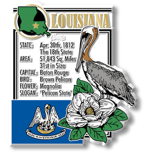 Louisiana Six-Piece State Magnet Set by Classic Magnets, Includes 6 Unique Designs, Collectible Souvenirs and Gifts Made in the USA