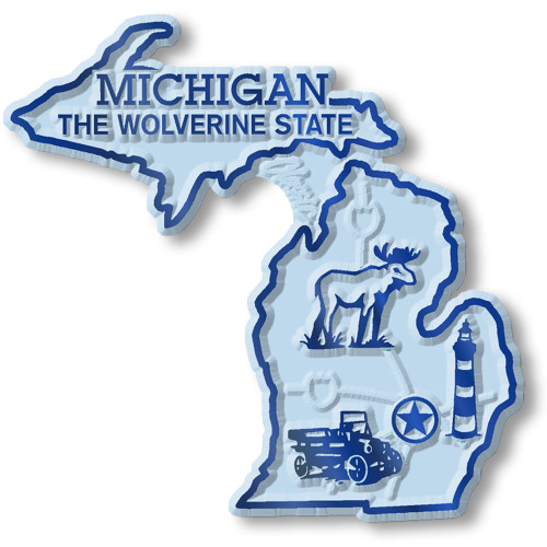 Michigan Six-Piece State Magnet Set by Classic Magnets, Includes 6 Unique Designs, Collectible Souvenirs and Gifts Made in the USA