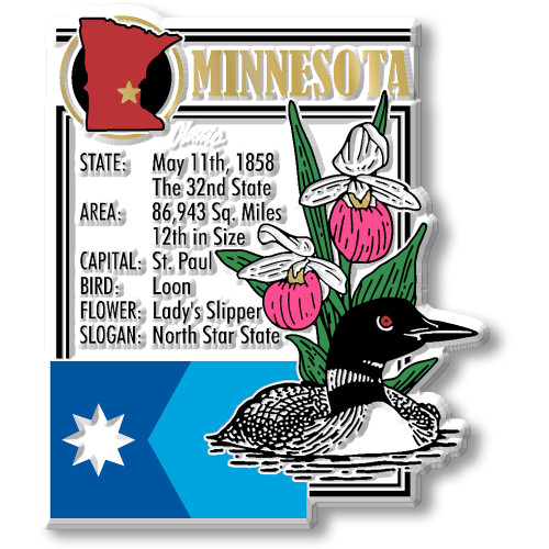Minnesota Six-Piece State Magnet Set by Classic Magnets, Includes 6 Unique Designs, Collectible Souvenirs and Gifts Made in the USA