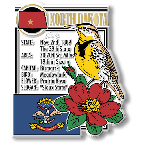 North Dakota Six-Piece State Magnet Set by Classic Magnets, Includes 6 Unique Designs, Collectible Souvenirs and Gifts Made in the USA