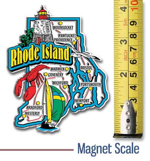 Rhode Island Six-Piece State Magnet Set by Classic Magnets, Includes 6 Unique Designs, Collectible Souvenirs and Gifts Made in the USA
