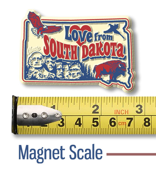 "Love from South Dakota" Vintage State Magnet by Classic Magnets, Collectible Souvenirs and Gifts Made in the USA "Love from South Dakota" Vintage State Magnet by Classic Magnets, Collectible Souvenirs and Gifts Made in the USA