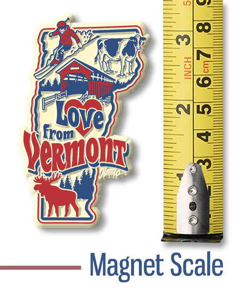 "Love from Vermont" Vintage State Magnet by Classic Magnets, Collectible Souvenirs and Gifts Made in the USA
