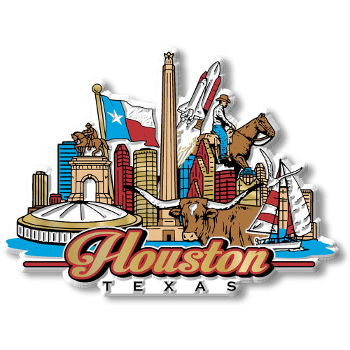 Houston, Texas City Magnet by Classic Magnets, Collectible Souvenirs Made in the USA