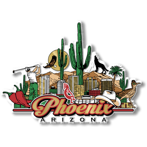 Phoenix, Arizona City Magnet by Classic Magnets, Collectible Souvenirs Made in the USA
