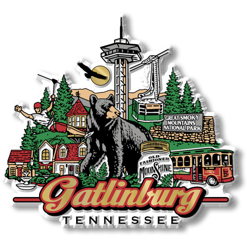 Gatlinburg, Tennessee City Magnet by Classic Magnets, Collectible Souvenirs Made in the USA