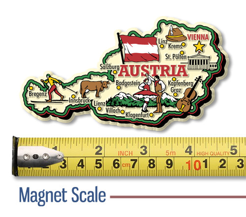 Austria Jumbo Country Map Magnet by Classic Magnets, Collectible Souvenirs and Gifts Made in the USA Austria Jumbo Country Map Magnet by Classic Magnets, Collectible Souvenirs and Gifts Made in the USA
