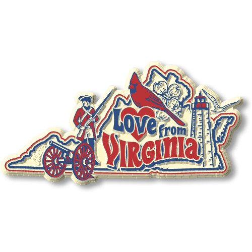 "Love from Virginia" Vintage State Magnet by Classic Magnets, Collectible Souvenirs Made in the USA