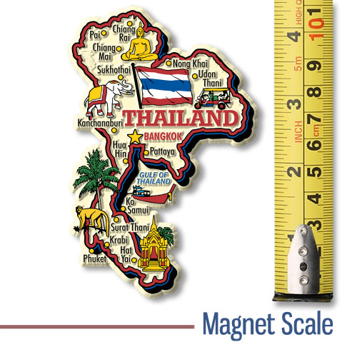Thailand Jumbo Country Map Magnet by Classic Magnets, Collectible Souvenirs and Gifts Made in the USA Thailand Jumbo Country Map Magnet by Classic Magnets, Collectible Souvenirs and Gifts Made in the USA