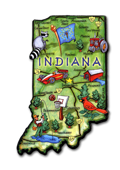 Indiana Artwood State Magnet Collectible Souvenir by Classic Magnets