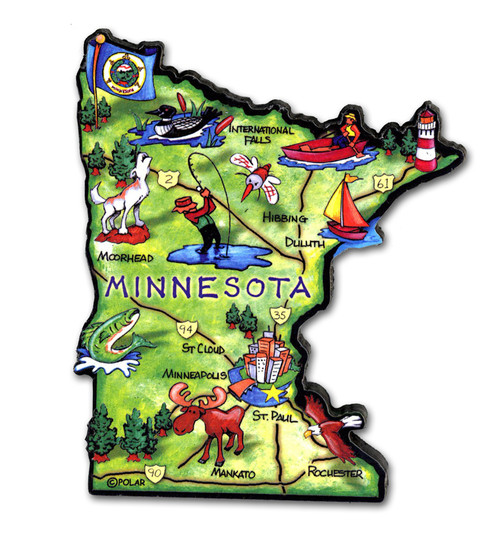 Minnesota Artwood State Magnet Collectible Souvenir by Classic Magnets