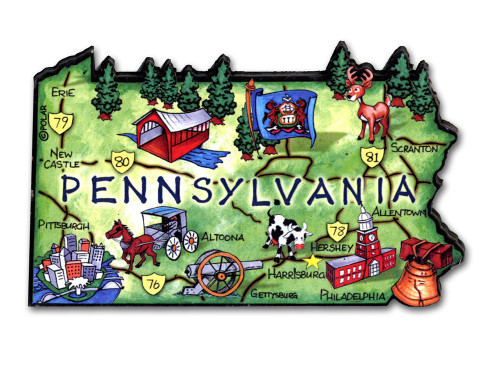 Pennsylvania Magnets | Classic State Refrigerator Magnets